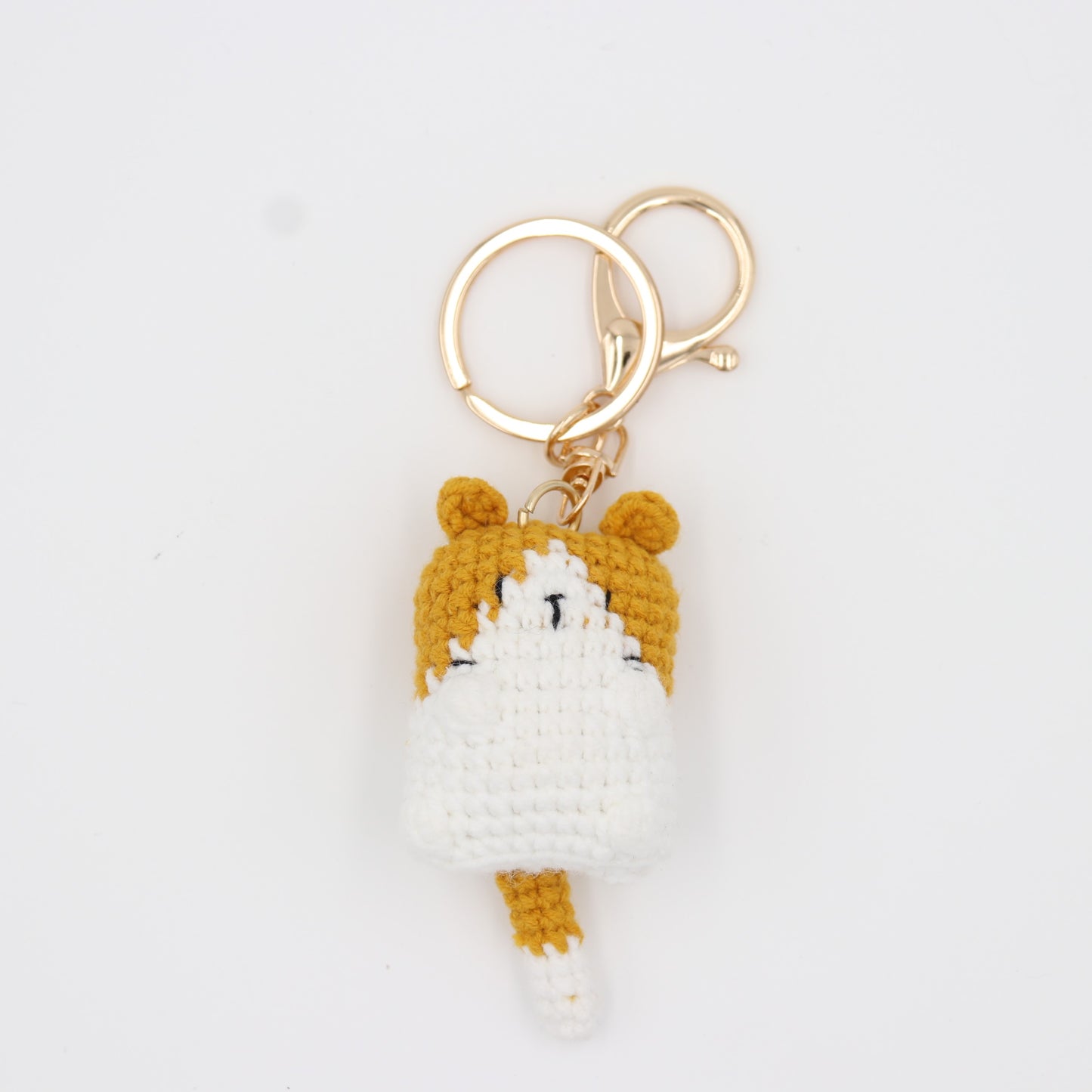 Hand-Knitted Curious Cat Keychain for that Purrfect Touch