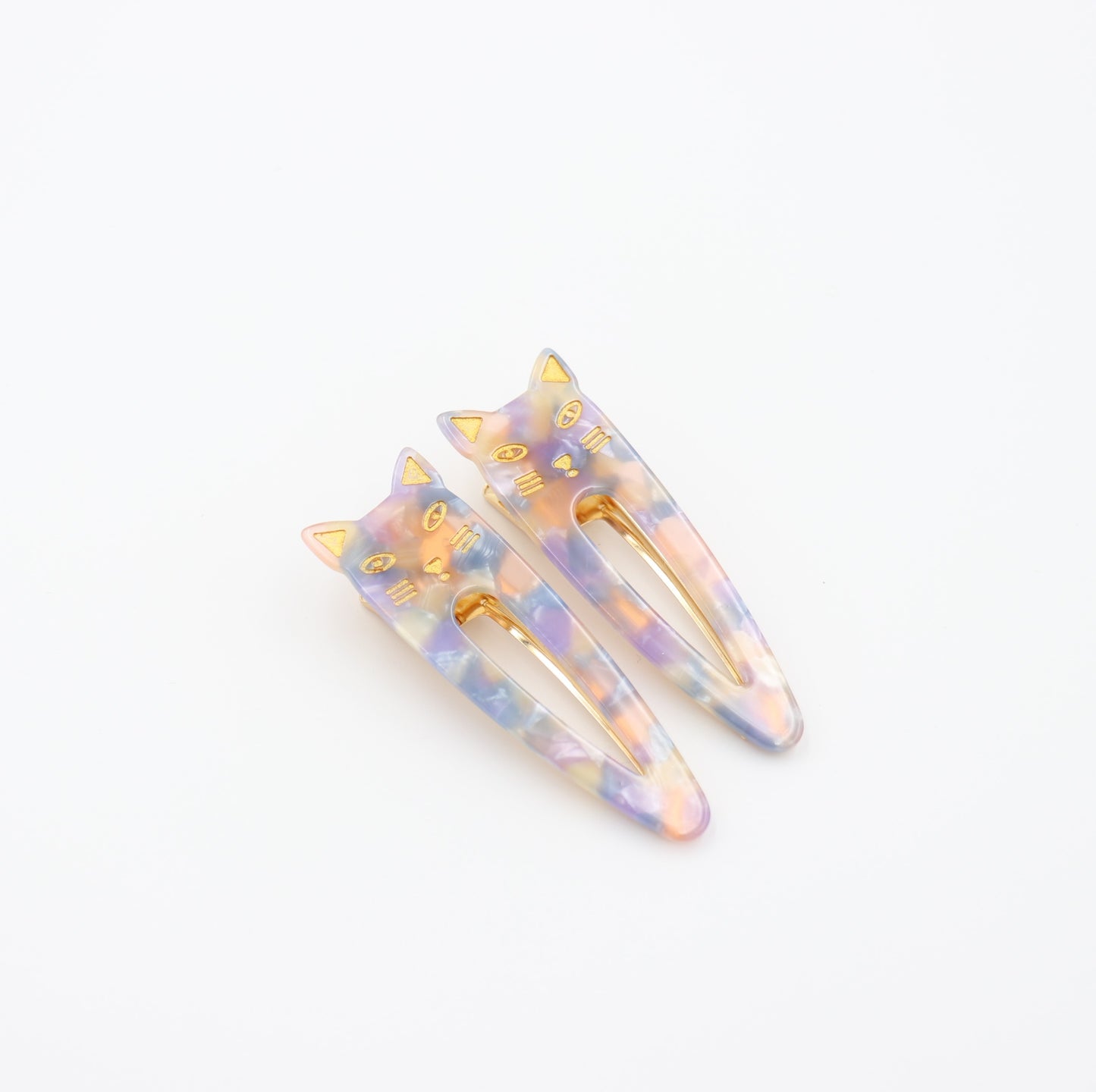 2.8'' Alligator Cat Acetate Hair Clips & Barrettes Set of 2