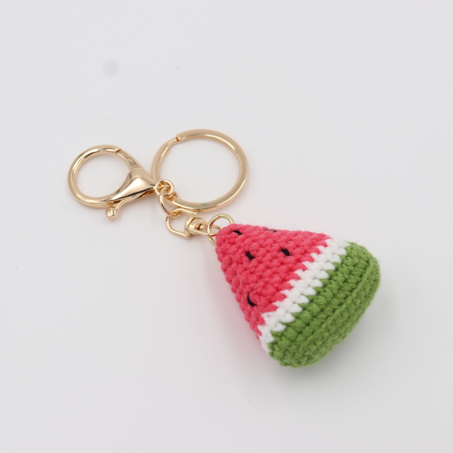 Fruity and Fun Watermelon Slice: Hand-Knitted Keychain for Summer Lovers