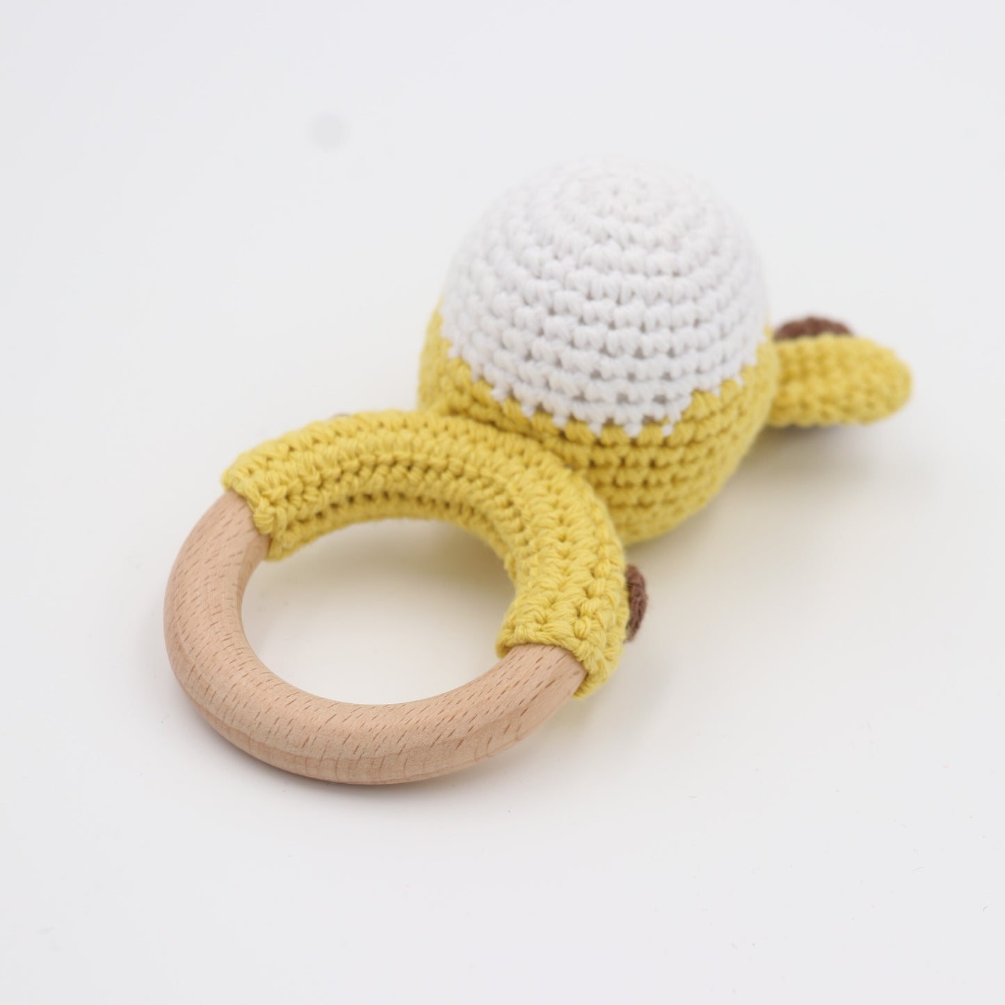 Wooden Baby Rattle Crochet Toy - Giraffe