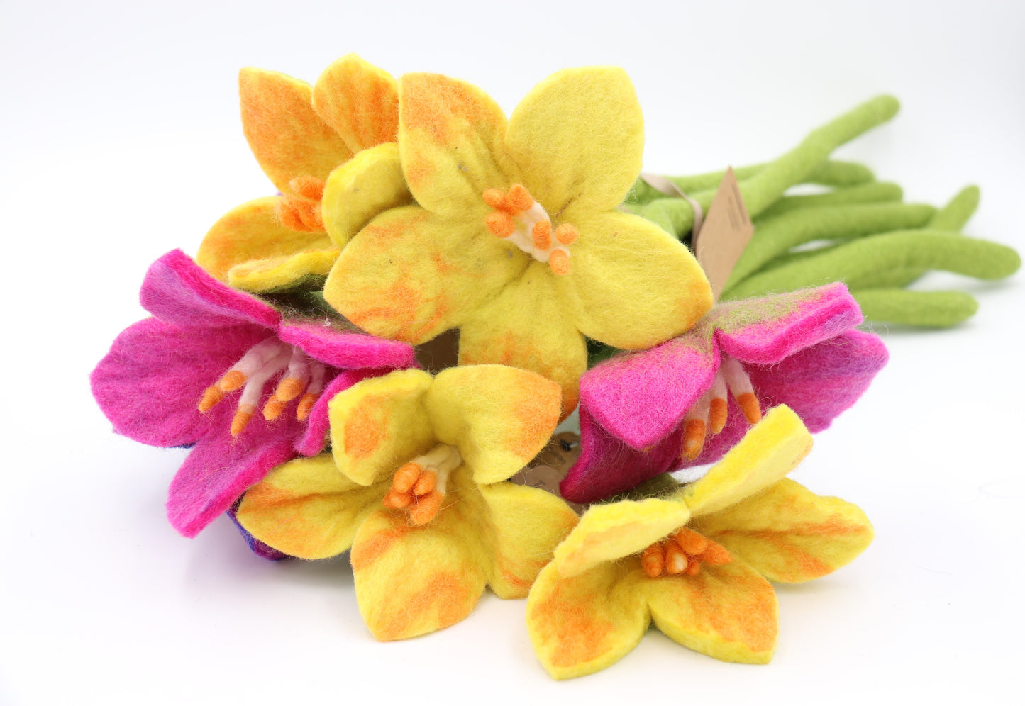 Handmade Wool Felt Flowers - Daffodils