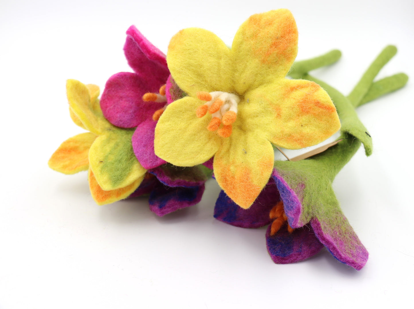 Handmade Wool Felt Flowers - Daffodils