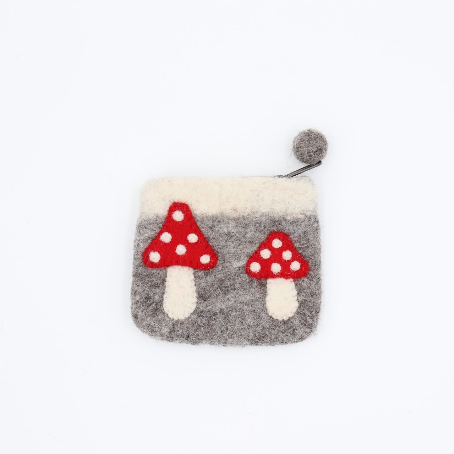 Mushroom Felt Wallet - Wool Felt Pouch Hand Carry Coin Purse