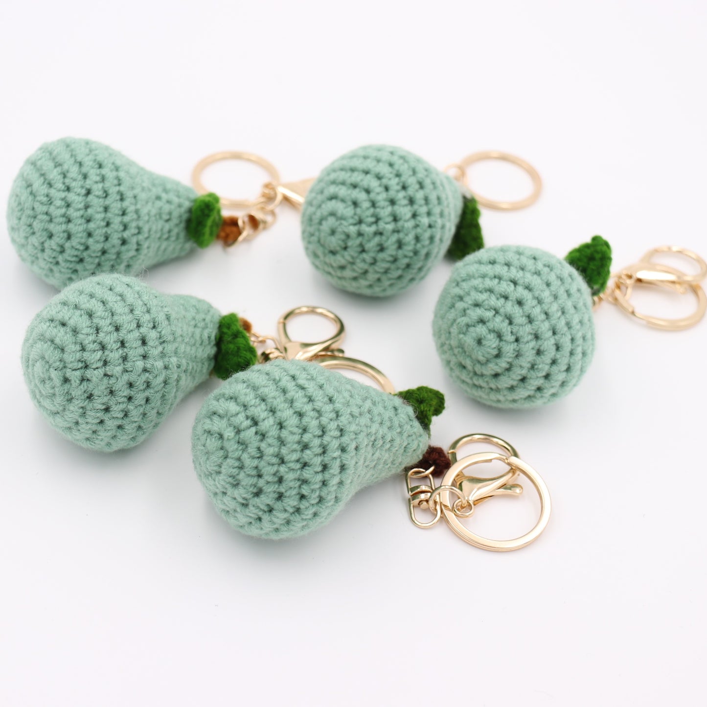 Hand-Crochet Pear Keychain Ready to Tag Along Anywhere