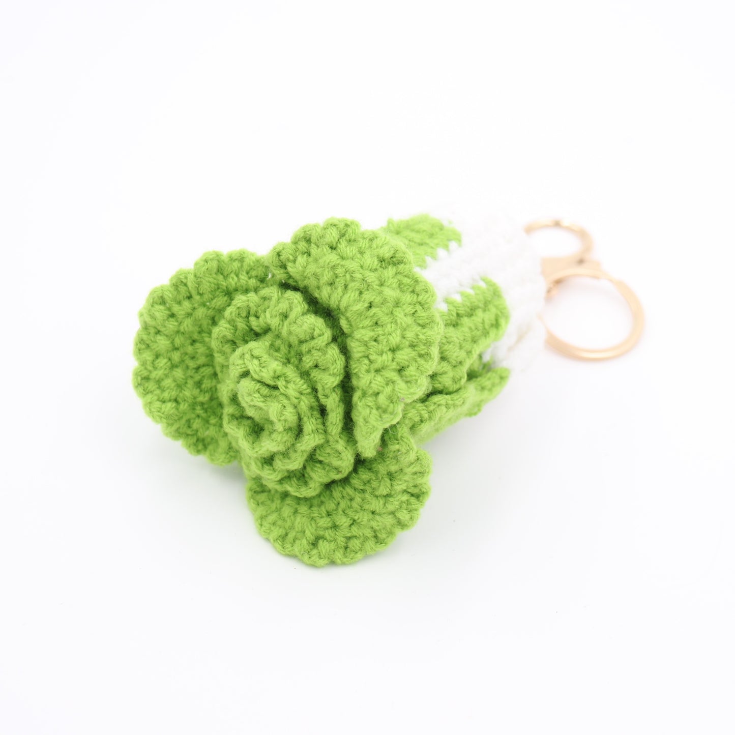 Hand-Crochet Cabbage Keychain Vegetable Charm for Keys & Bags