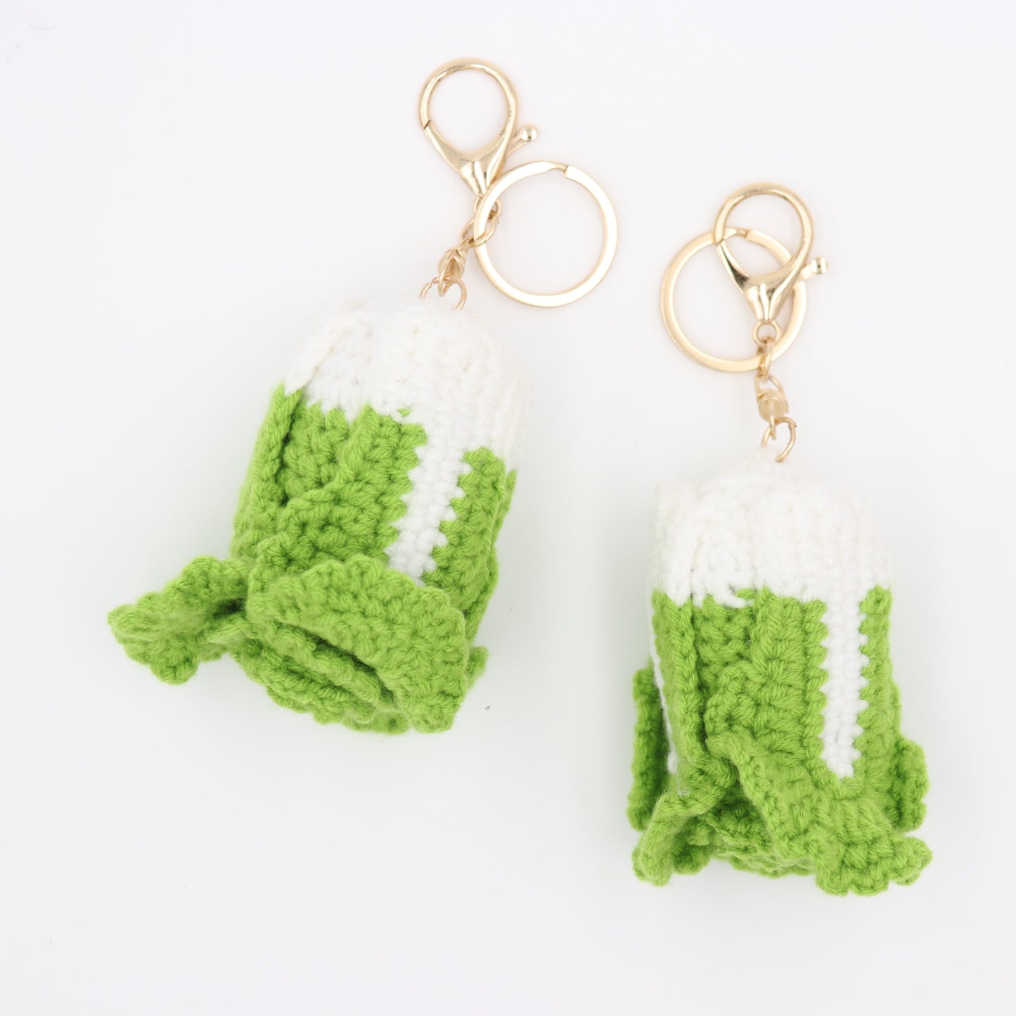 Hand-Crochet Cabbage Keychain Vegetable Charm for Keys & Bags