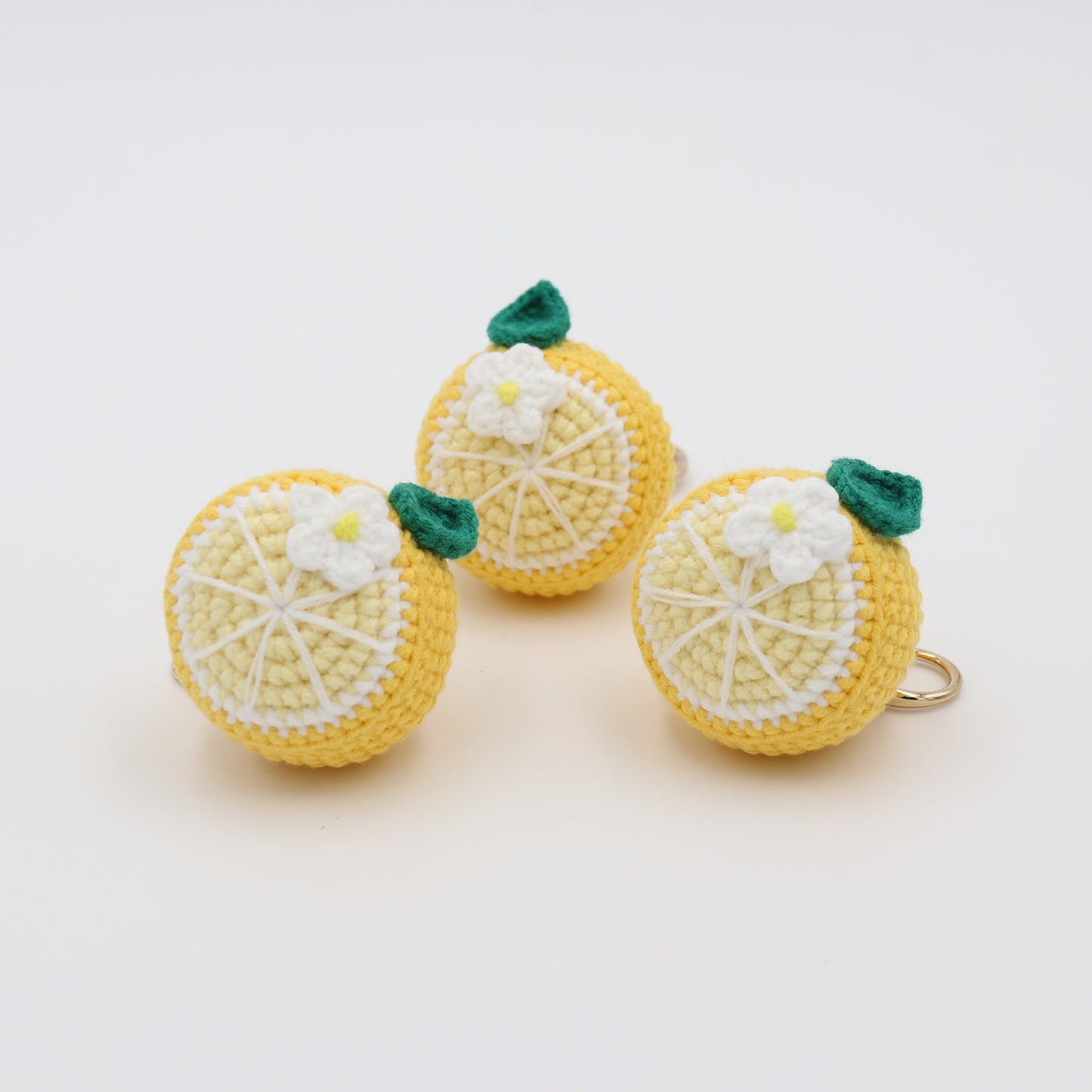 Lemon Blossom: Hand knitted Lemon Keychain