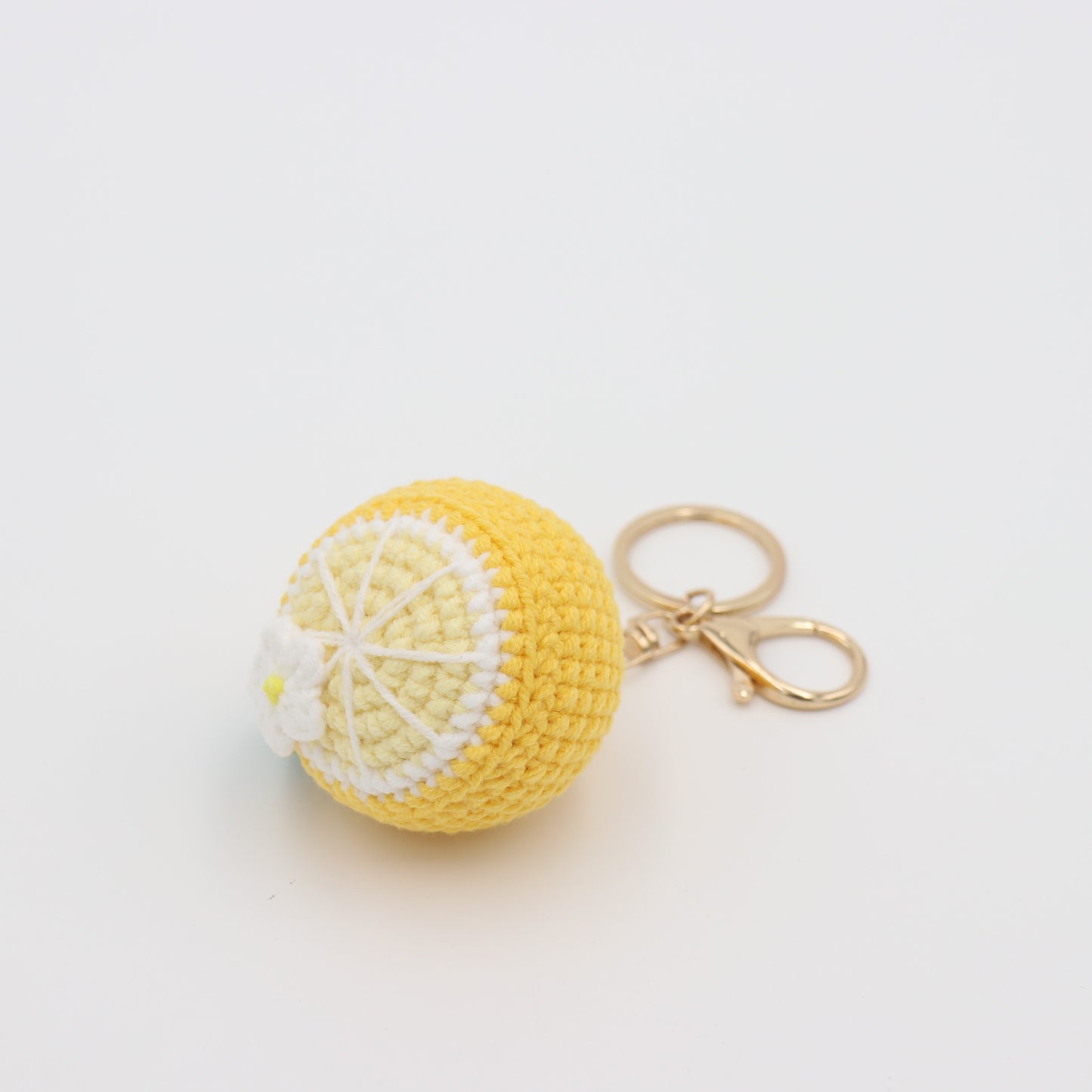 Lemon Blossom: Hand knitted Lemon Keychain