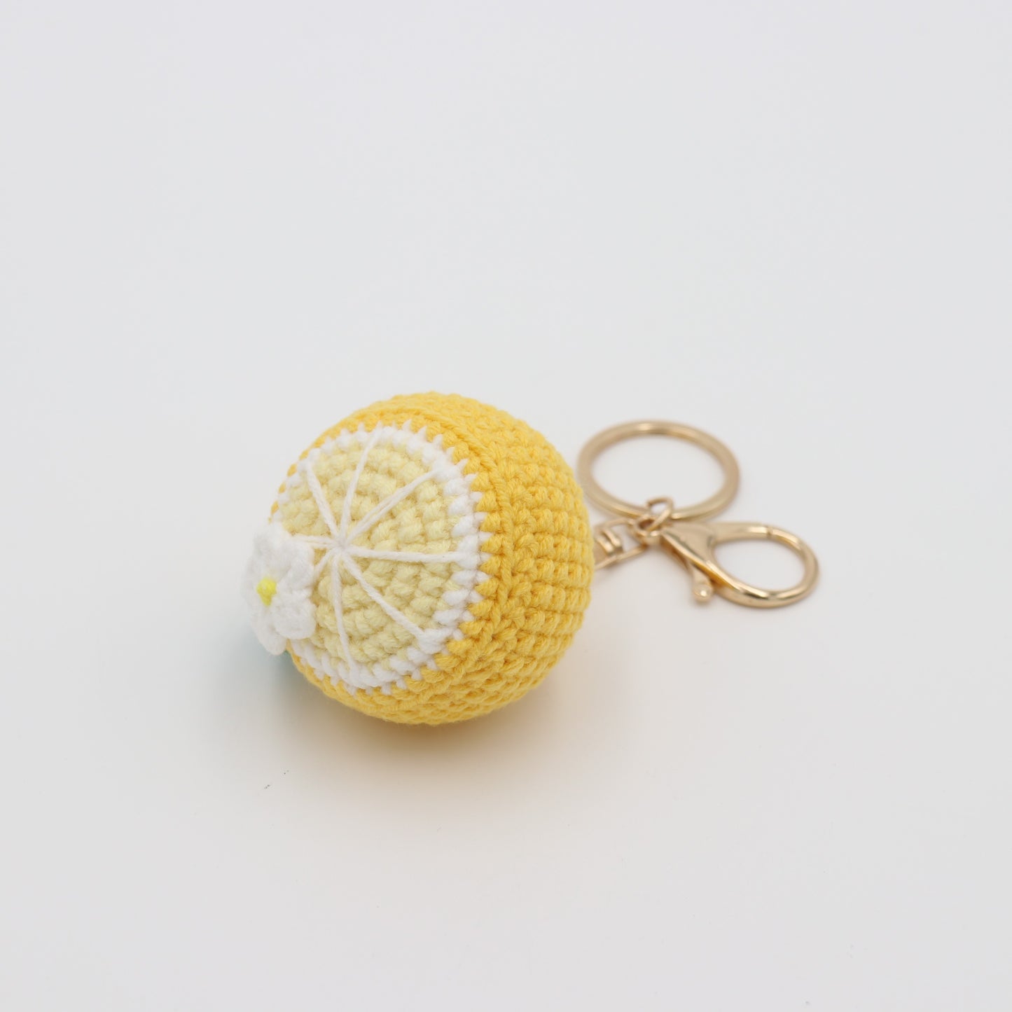 Lemon Blossom: Hand knitted Lemon Keychain