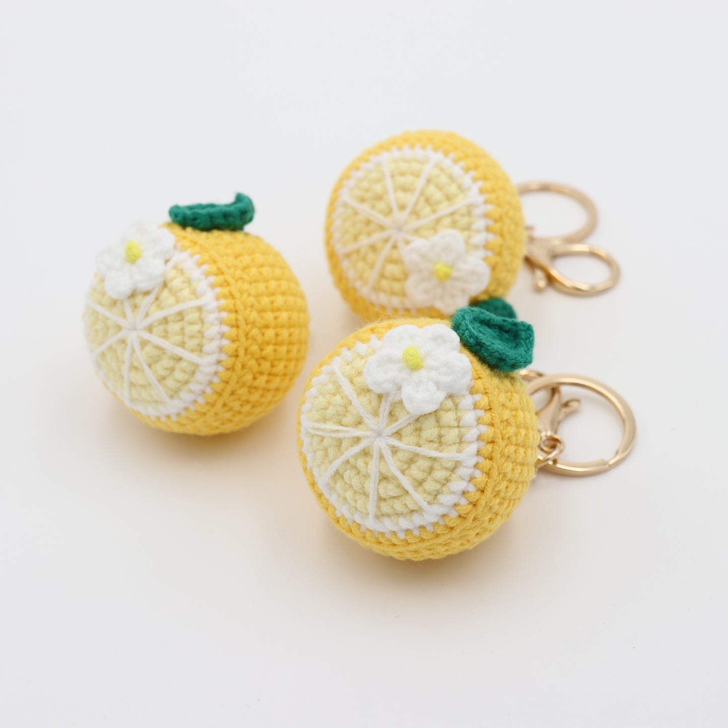 Lemon Blossom: Hand knitted Lemon Keychain