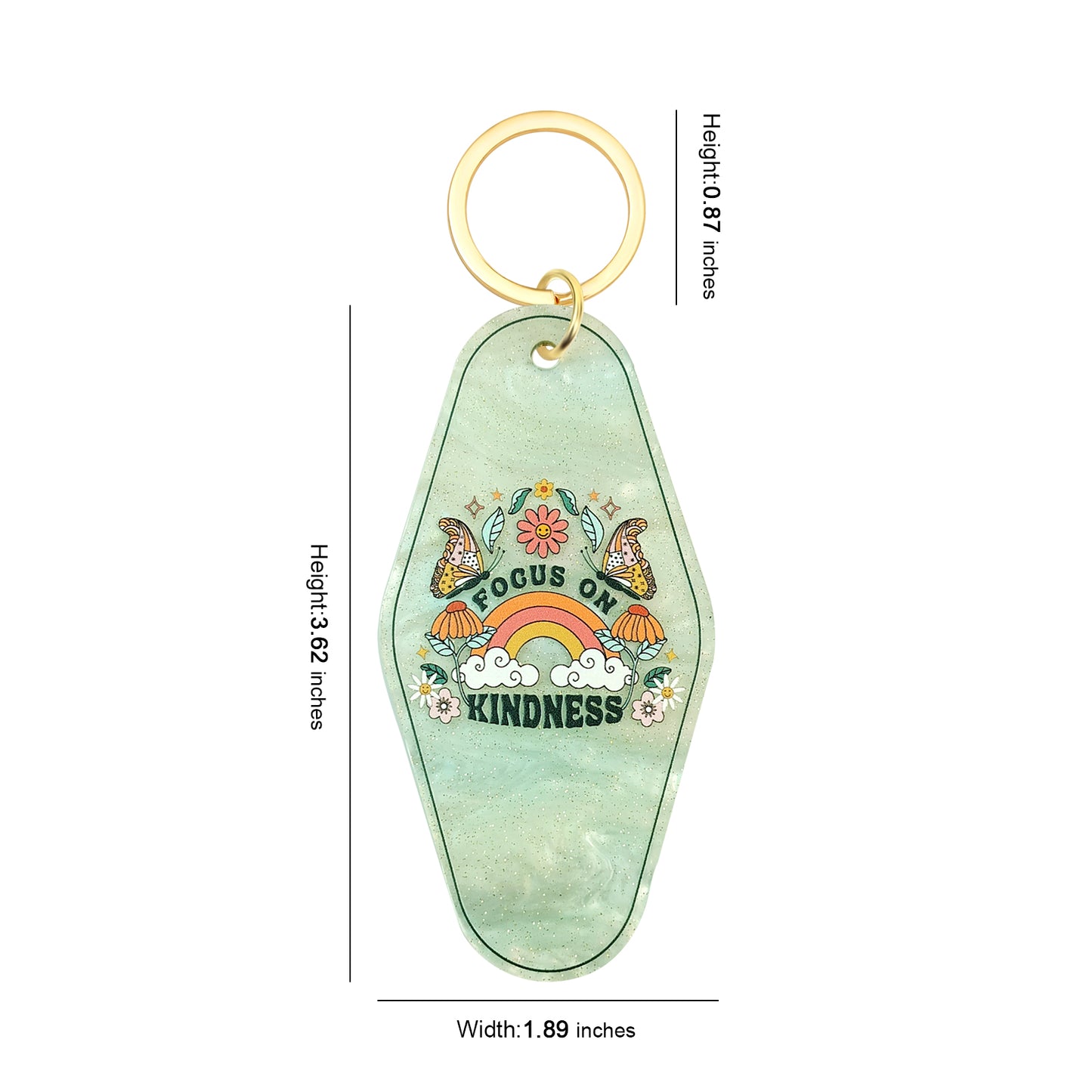Focus On Kindness Motel Keychain - Vintage Nostalgia Motivational Hotel Keychain