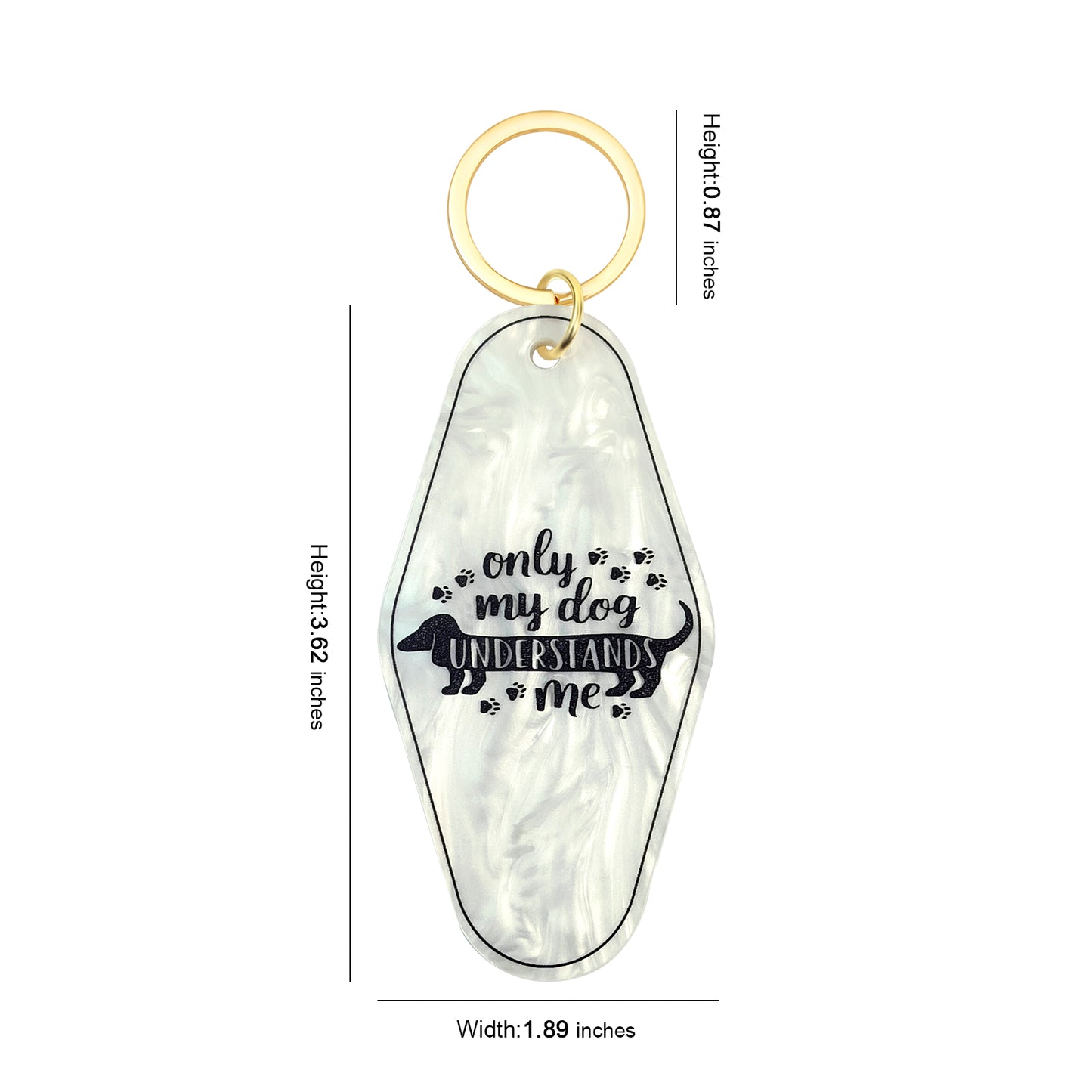 Only My Dog Understands Me Motel Keychain - Vintage Nostalgia Hotel Keychain