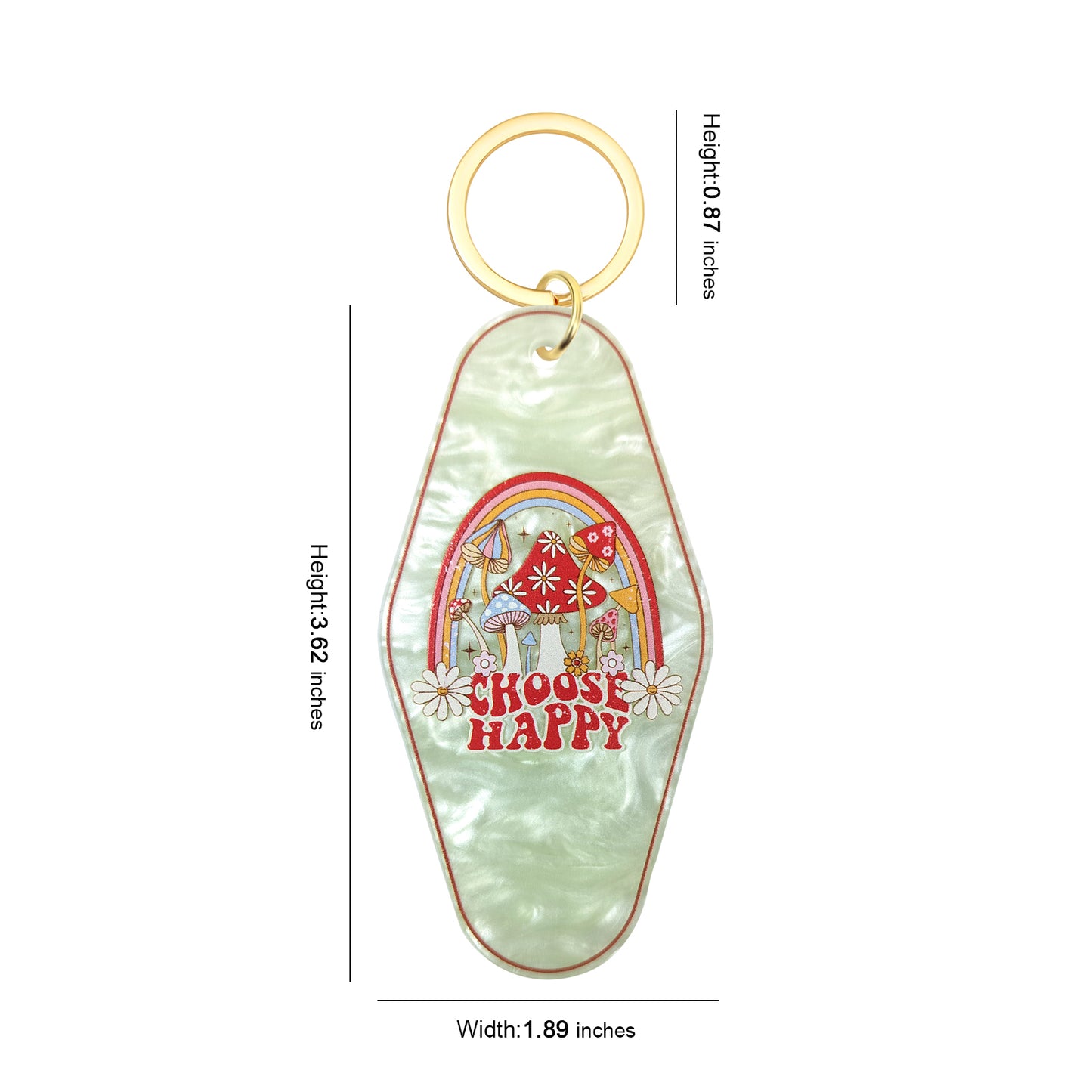 Choose Happy Motel Keychain - Vintage Nostalgia Motivational Hotel Keychain