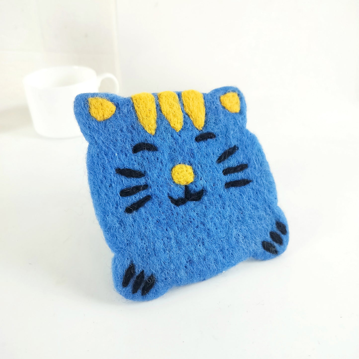Felt Kitty Cat Coffee Cup Mug Table Mat Coasters - Happy Cats
