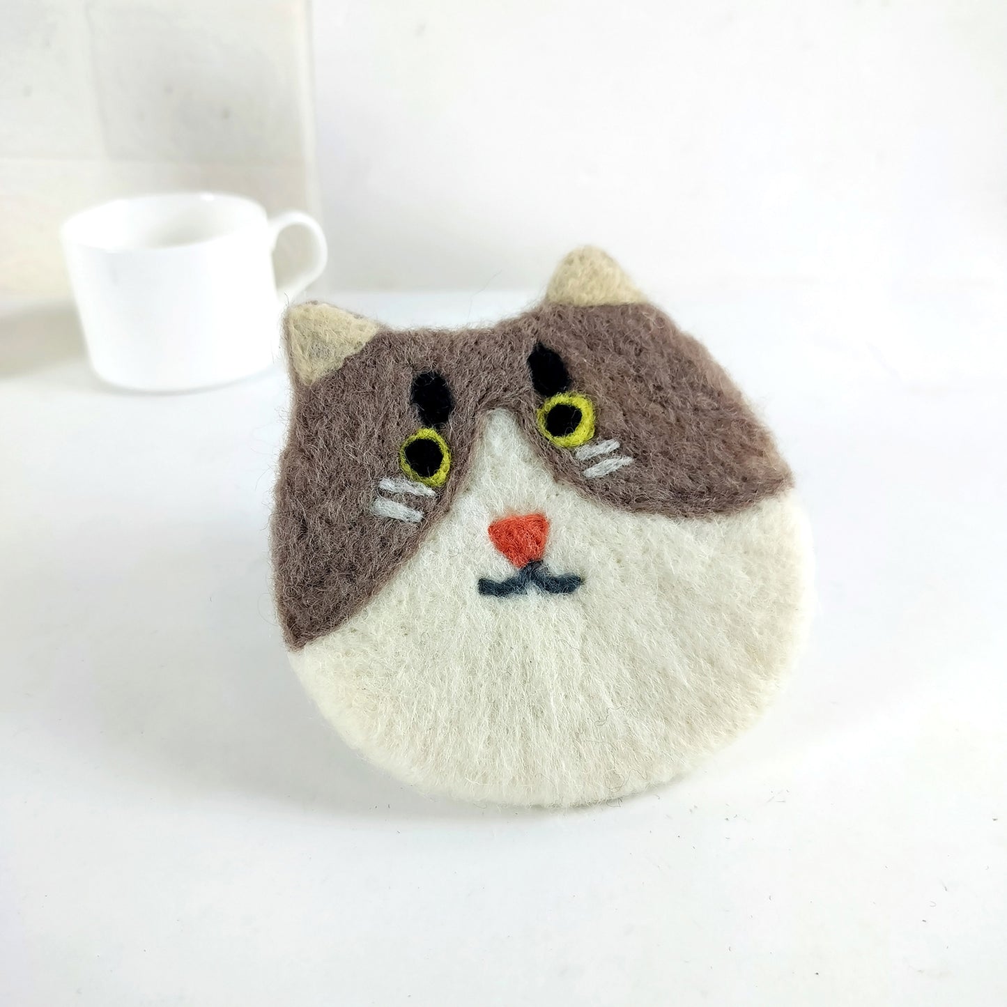 Felt Kitty Cat Coffee Cup Mug Table Mat Coasters - Happy Cats