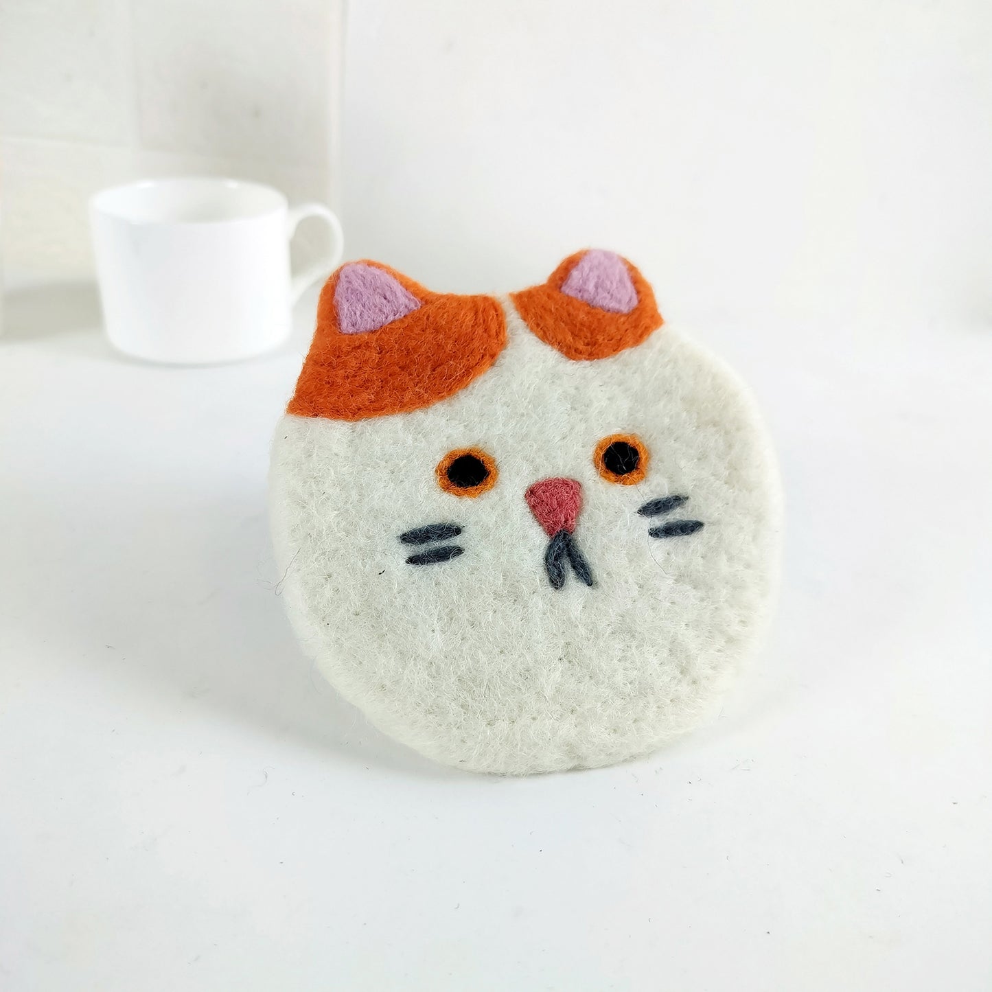 Felt Kitty Cat Coffee Cup Mug Table Mat Coasters - Happy Cats
