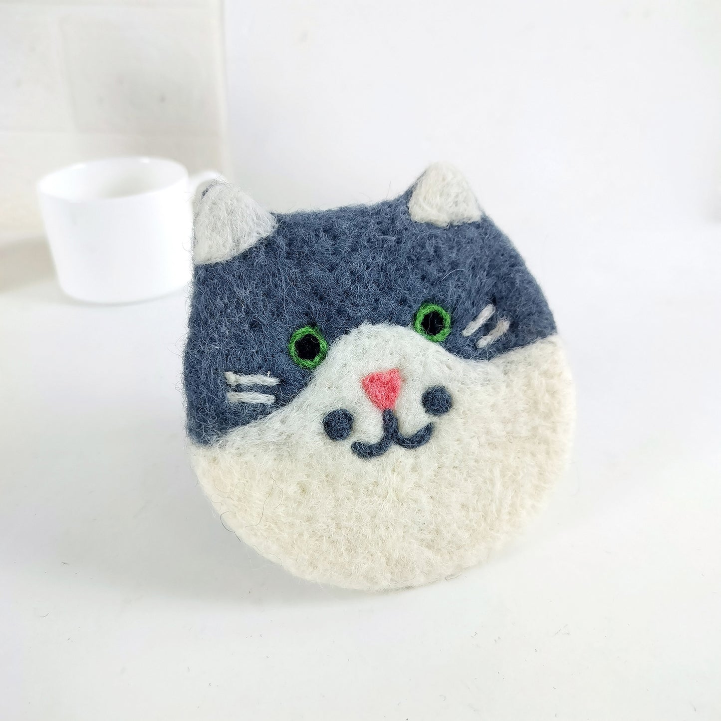 Felt Kitty Cat Coffee Cup Mug Table Mat Coasters - Happy Cats