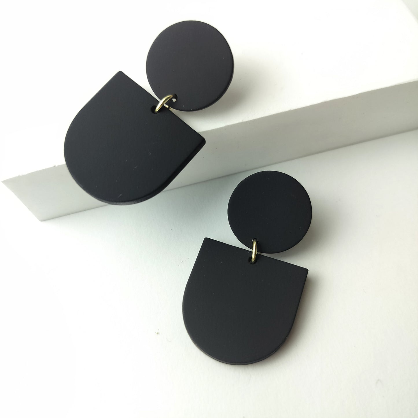 Stacked Statement Acrylic Earrings - Midnight Eclipse