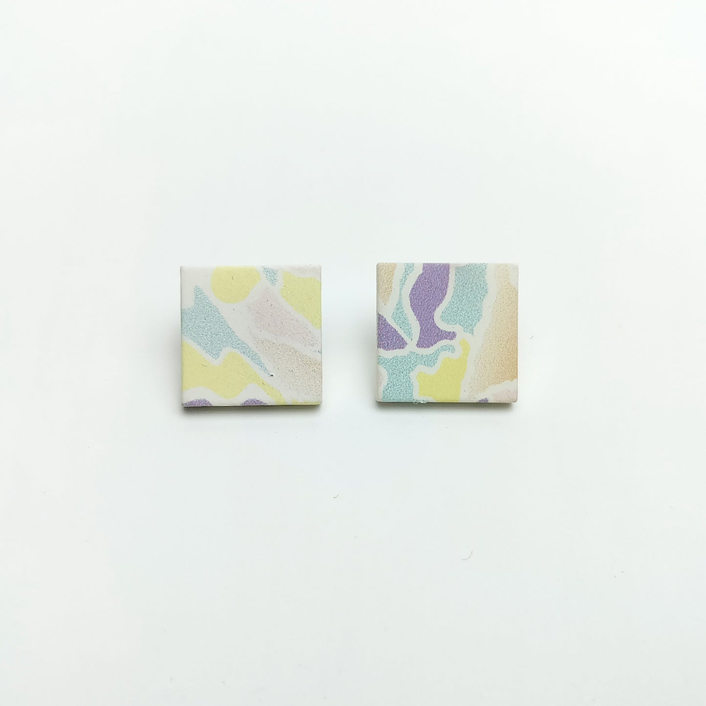 Square Pastel Mosaic Stud Earrings