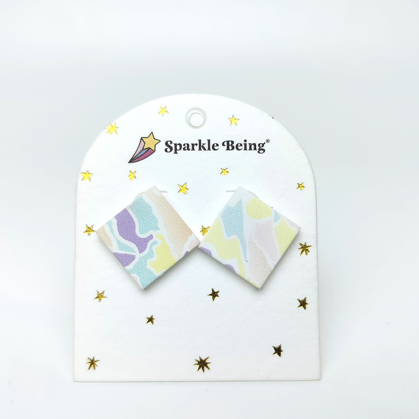 Square Pastel Mosaic Stud Earrings