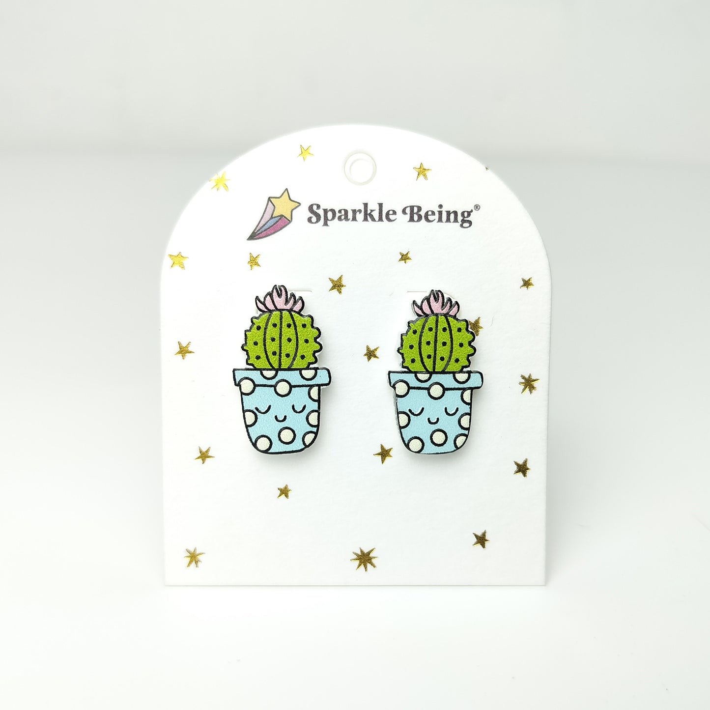 Desert Bloom Cactus Stud Earrings