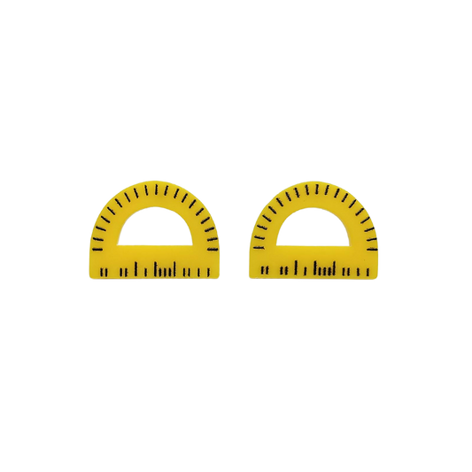 Yellow Protractor Stud Earrings