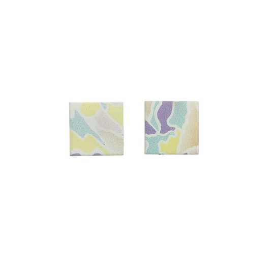 Square Pastel Mosaic Stud Earrings