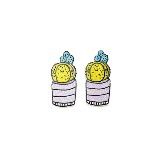 Sunny Bloom Cactus Stud Earrings