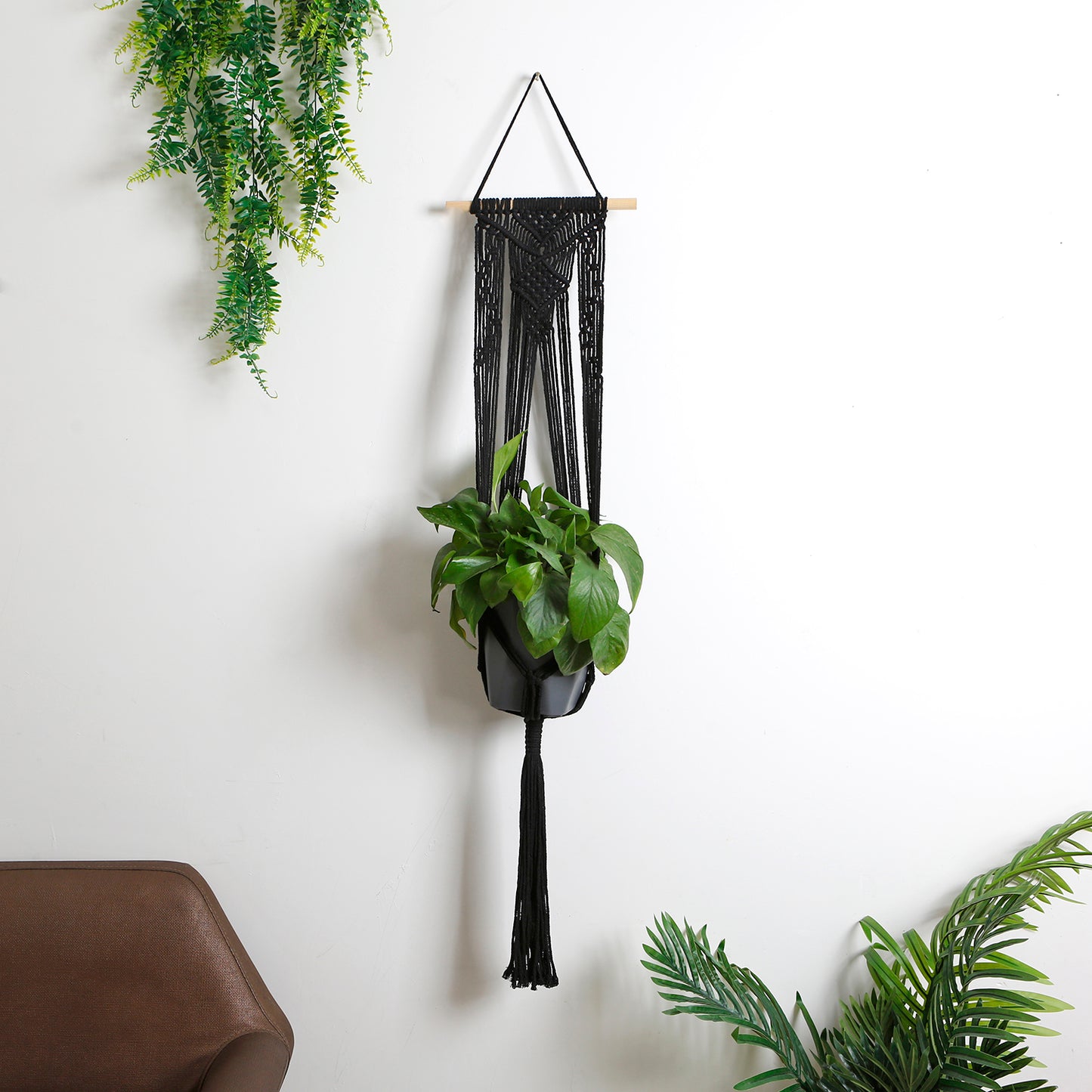 Macrame Cotton Rope Plants Hanging Pots Holder Stand