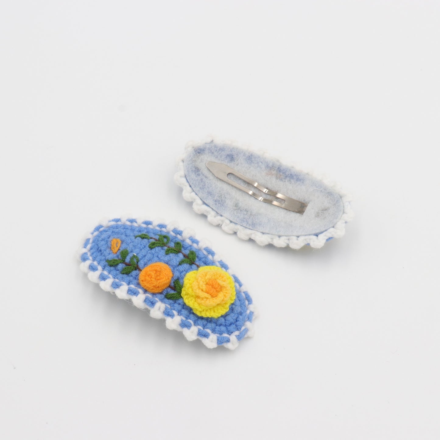 Marigold Floral Crochet Hair Clip