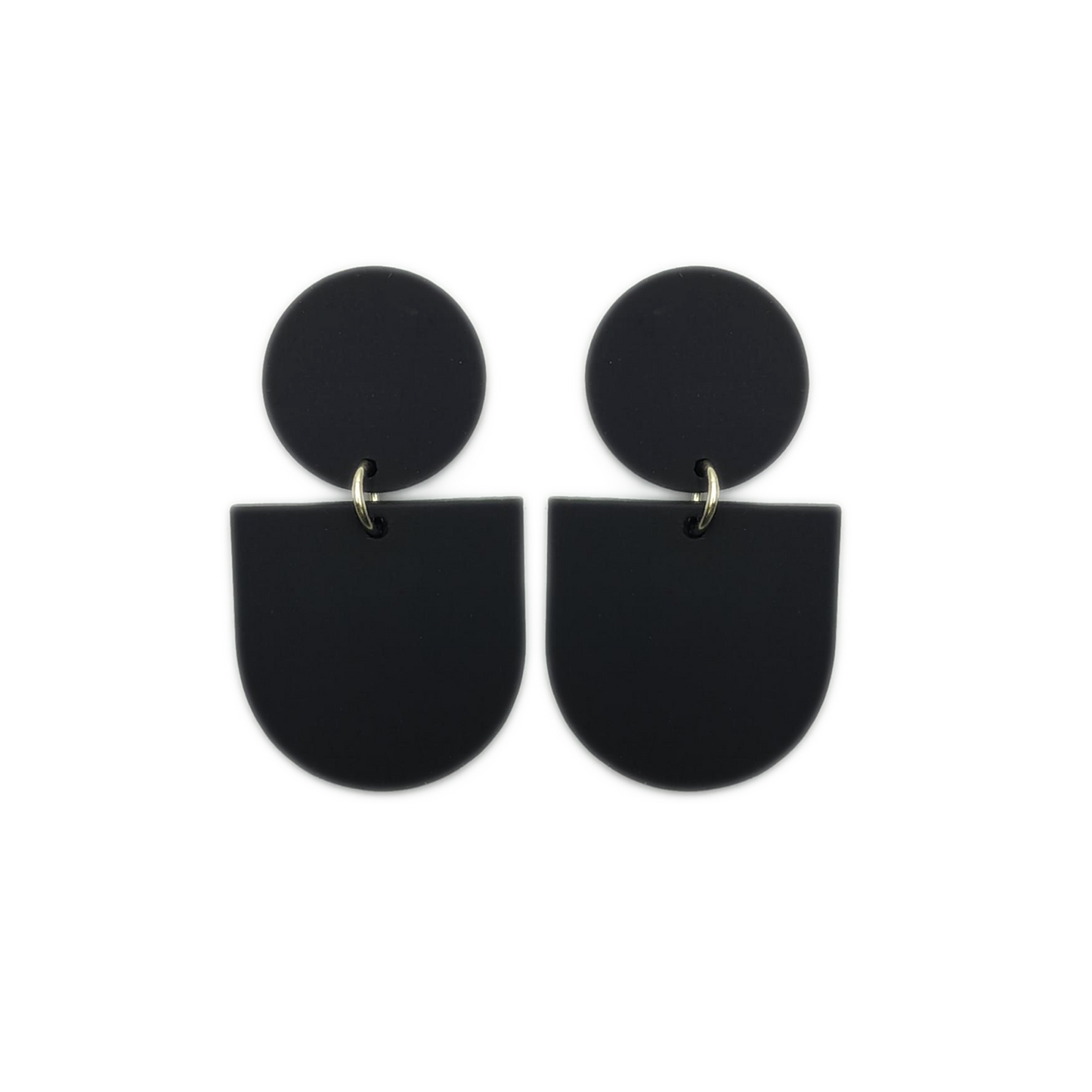 Stacked Statement Acrylic Earrings - Midnight Eclipse