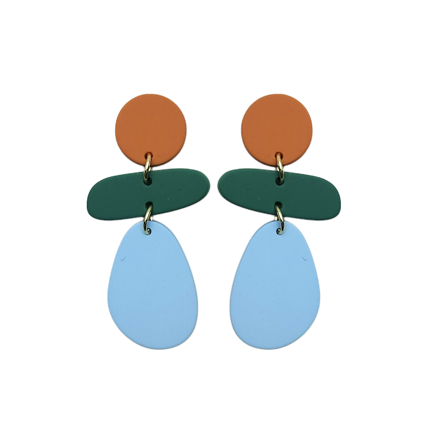 Stacked Statement Acrylic Earrings - Modern Earthtones