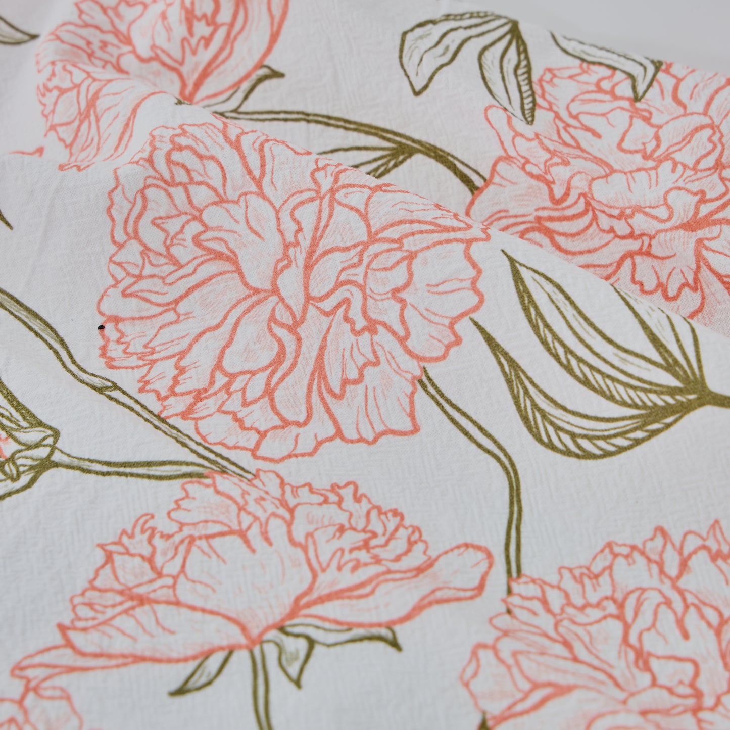 Peony Floral Kitchen Tea Towels – Set of 2 | 100% Cotton Dish Towels