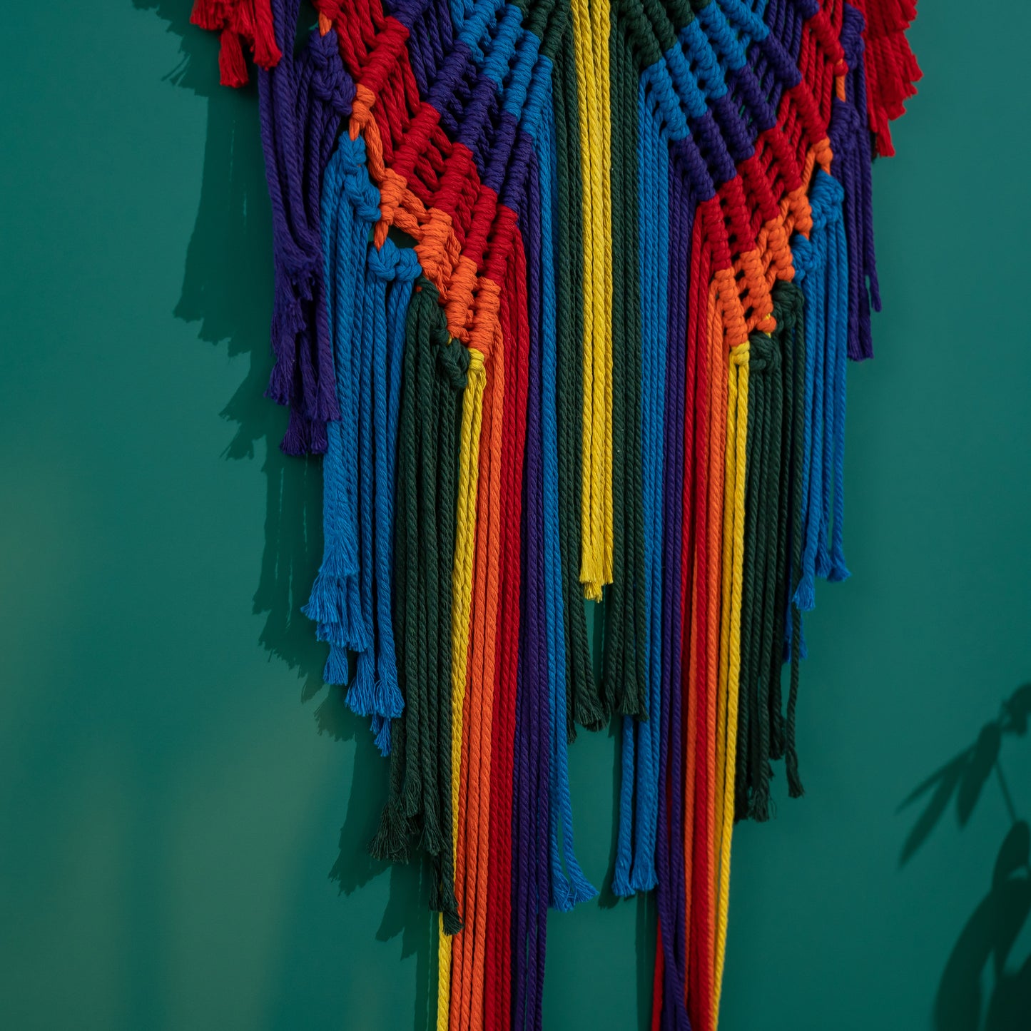 Rainbow Angel Wing - Macrame Wall Hanging Tapestry Boho Crafts Art