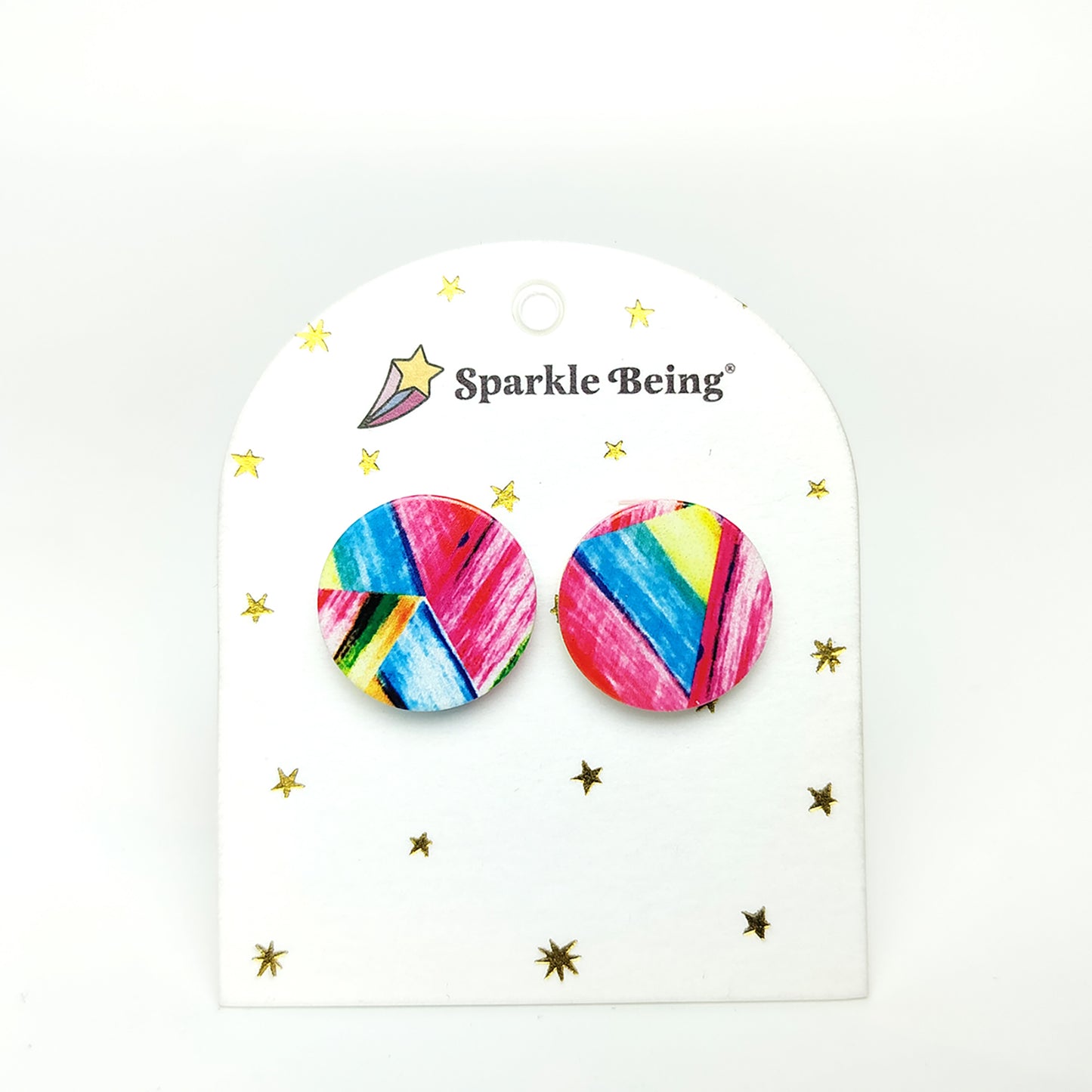 Rainbow Brushstroke Stud Earrings