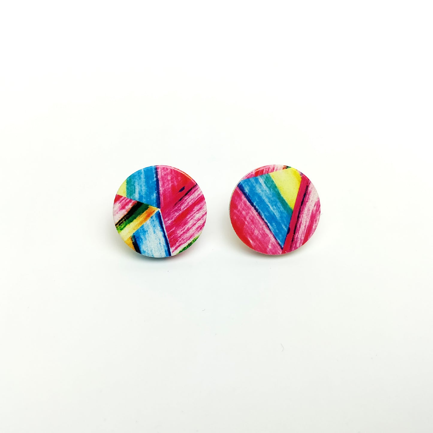 Rainbow Brushstroke Stud Earrings
