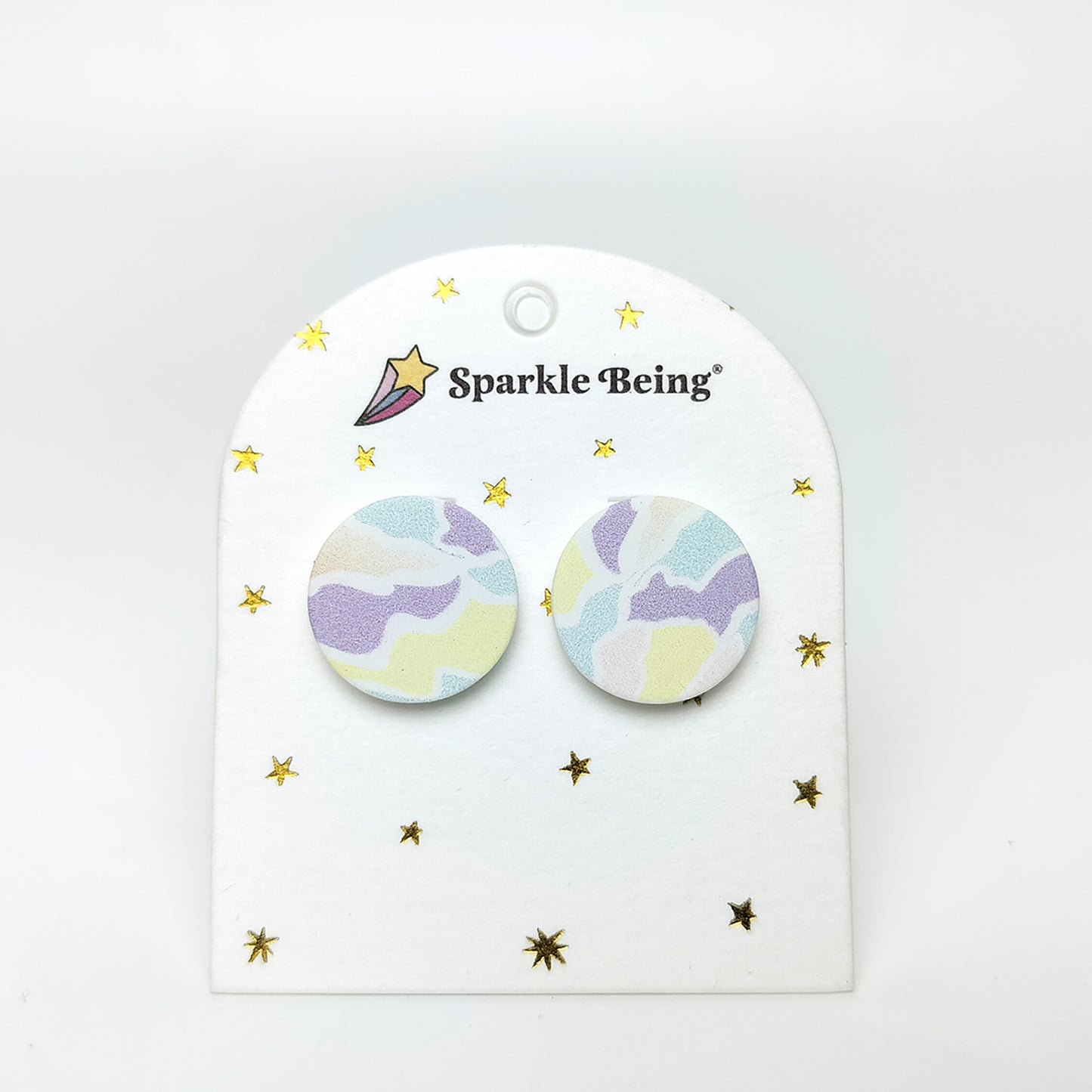 Round Pastel Mosaic Stud Earrings