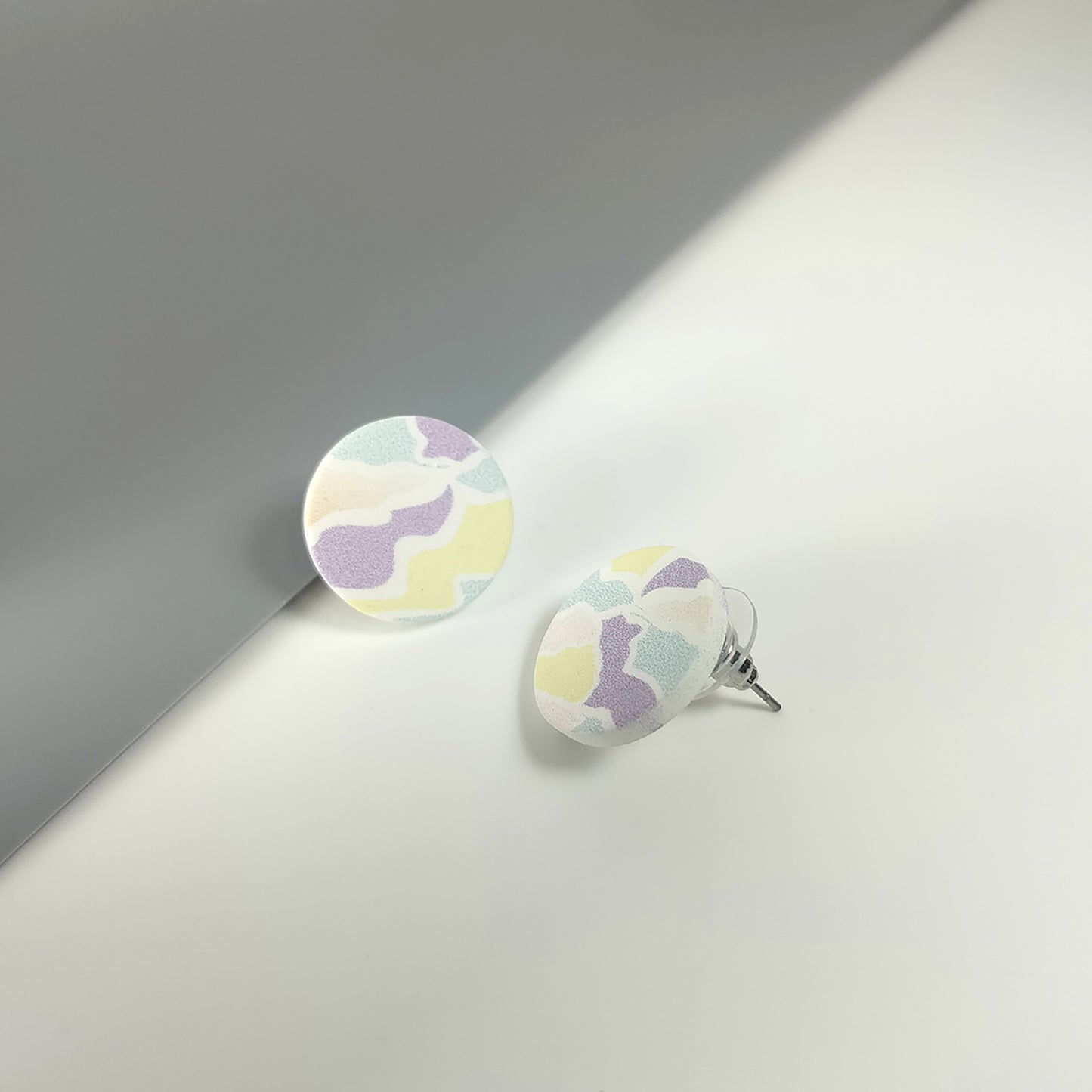 Round Pastel Mosaic Stud Earrings