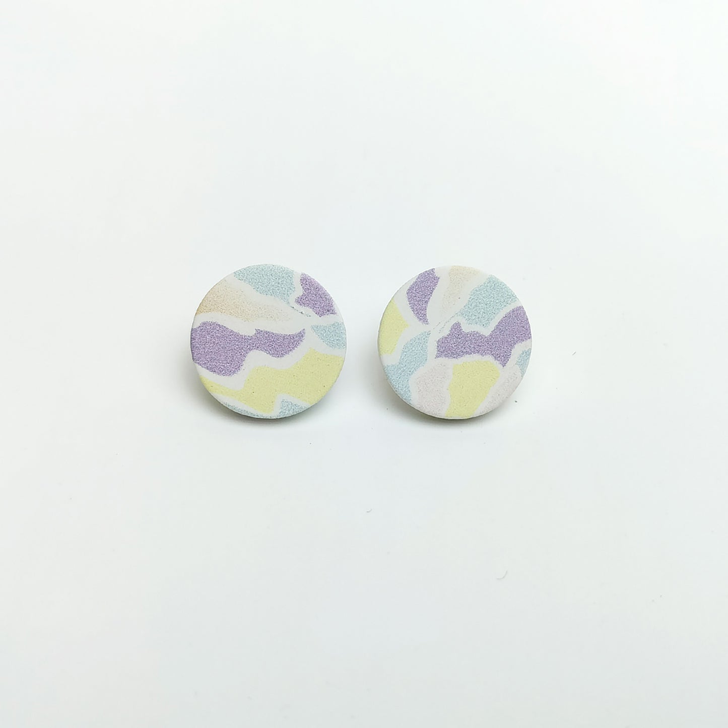 Round Pastel Mosaic Stud Earrings