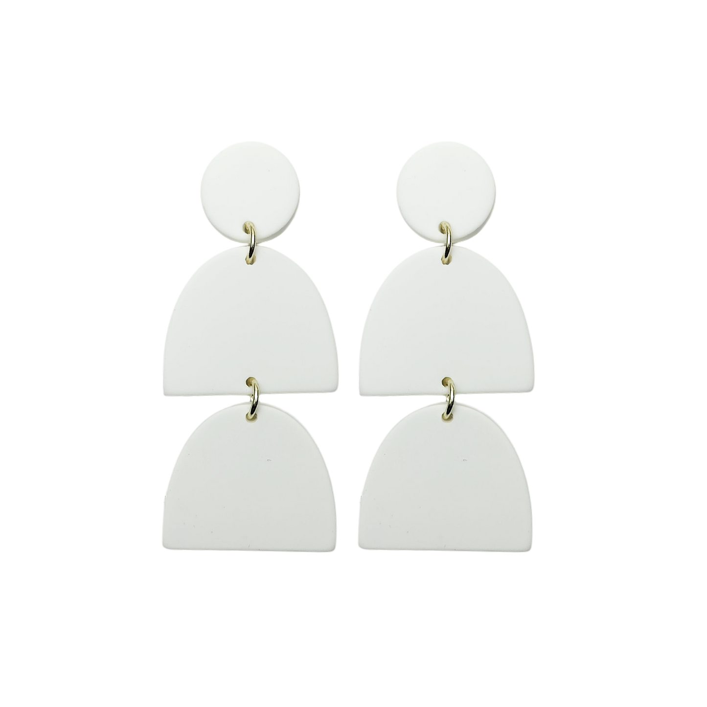 Stacked Statement Acrylic Earrings - Snowy Stack
