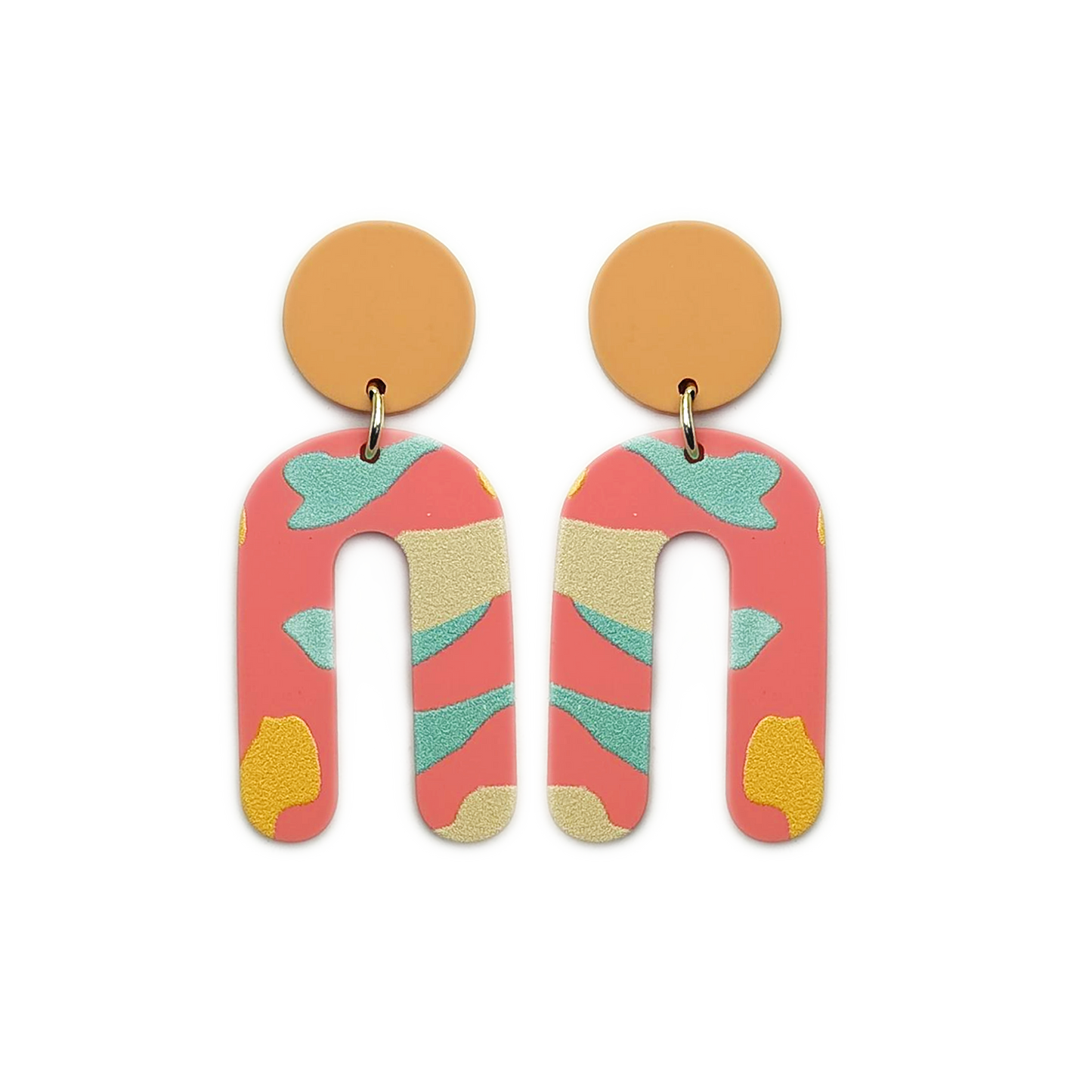 Stacked Statement Acrylic Earrings - Southwest Sunset