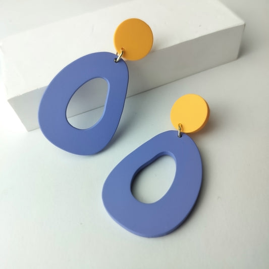 Stacked Statement Acrylic Earrings - Seaside Sun