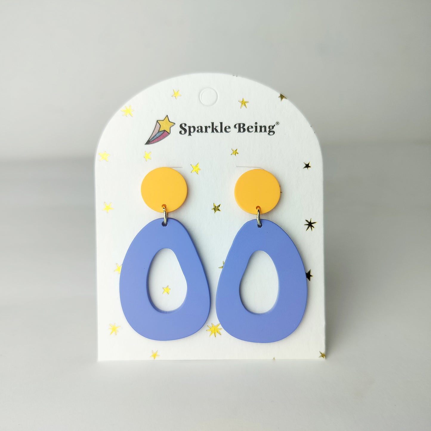 Stacked Statement Acrylic Earrings - Seaside Sun