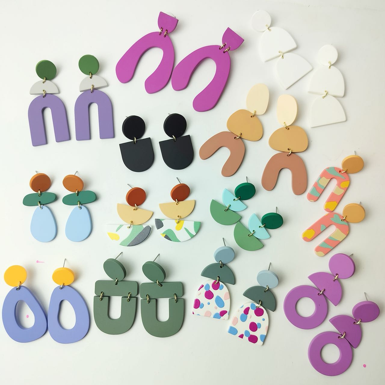 Stacked Acrylic Earrings - Canyon Wave