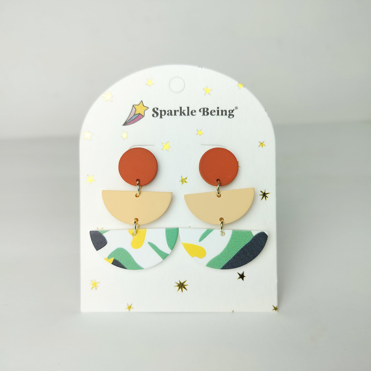 Stacked Acrylic Earrings - Canyon Wave