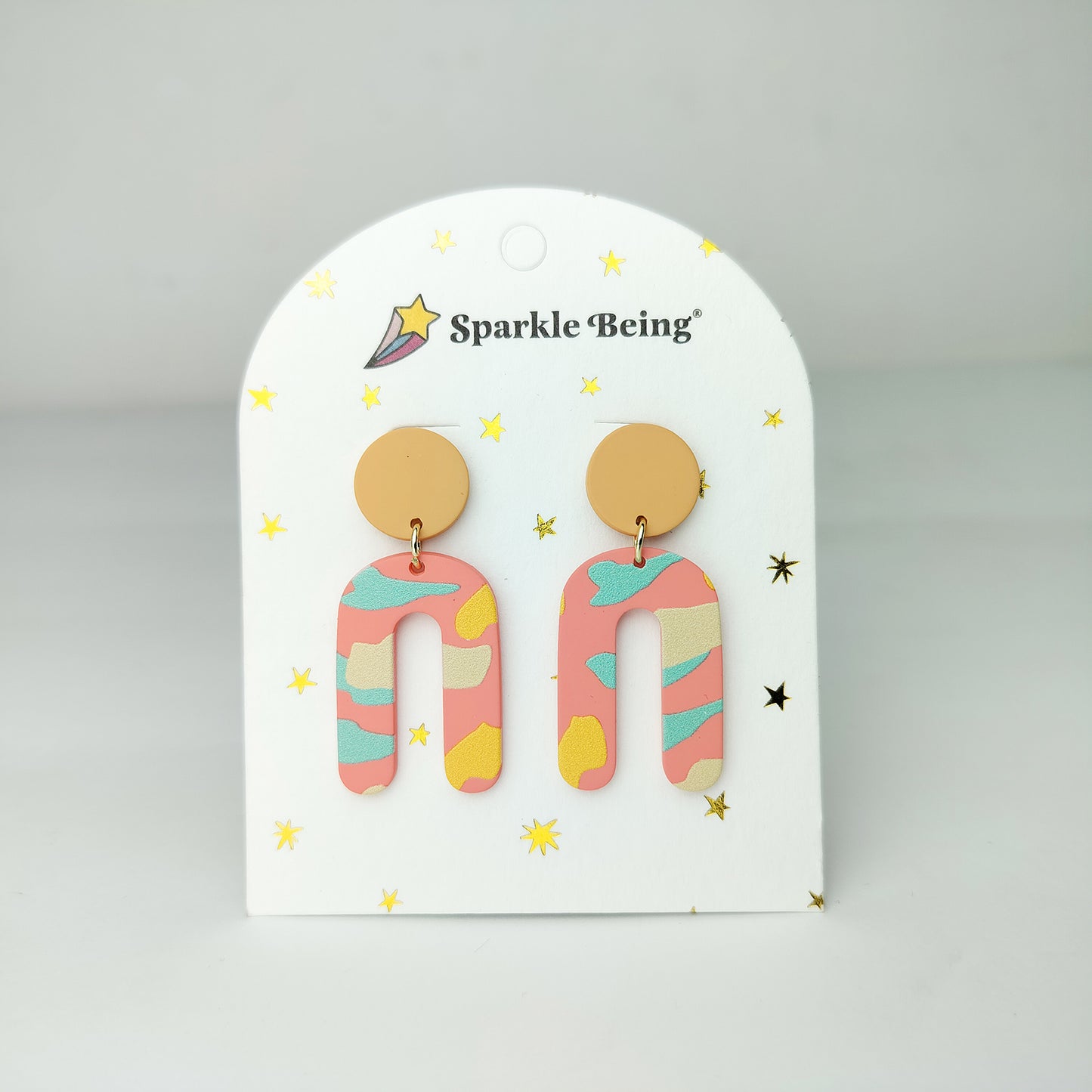 Stacked Statement Acrylic Earrings - Southwest Sunset