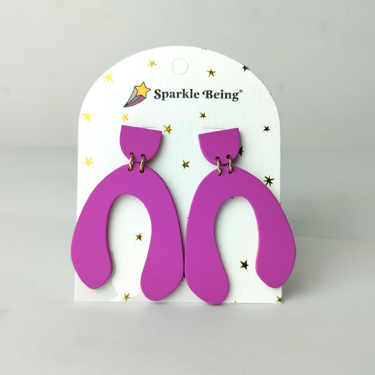 Stacked Statement Acrylic Earrings - Abstract Orchid