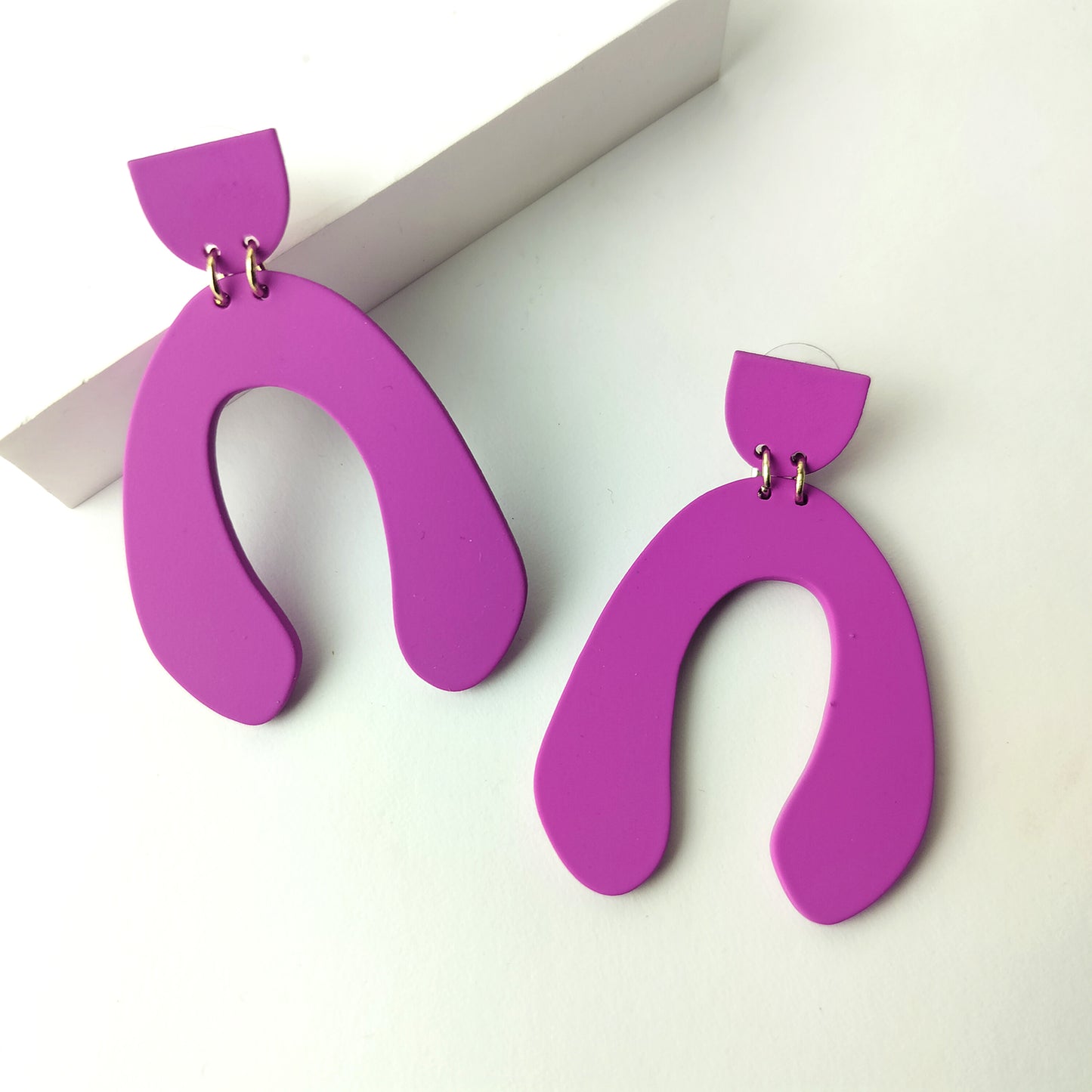 Stacked Statement Acrylic Earrings - Abstract Orchid