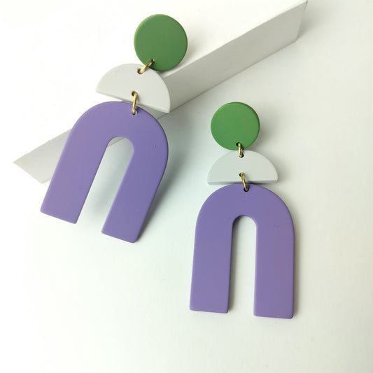 Stacked Statement Acrylic Earrings - Cool Currents