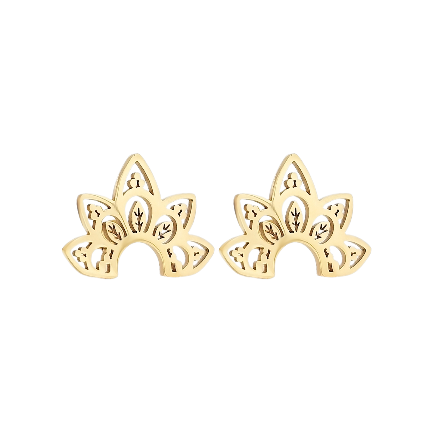 Ear Climber Earrings - Lotus Flower